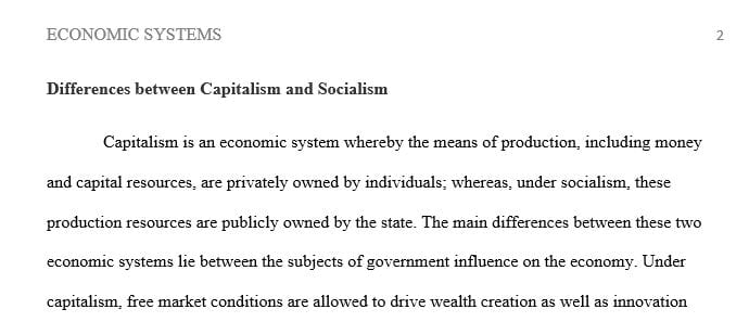 What are the differences between capitalism and socialism