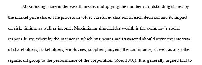 What does it mean to say that managers should maximize shareholders' wealth subject to ethical constraints