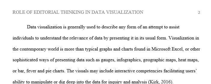 What role does editorial thinking play in data visualization