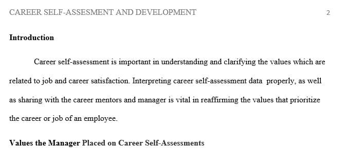 What type of information can a Career Self-Assessment do