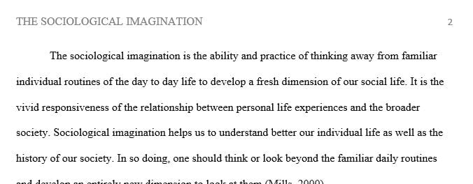 Write a brief story of your life using the sociological imagination.