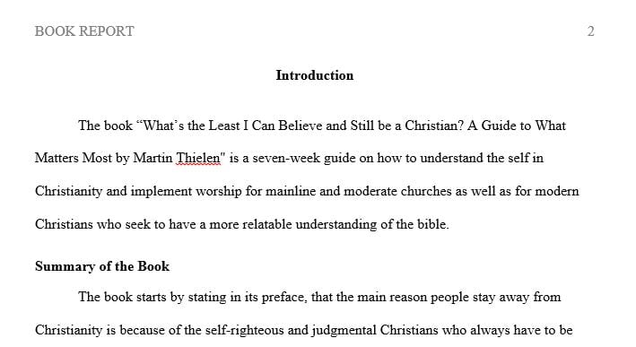 A book report What’s the Least I Can Believe and Still be a Christian