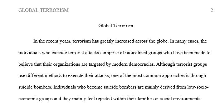 Paper Are suicide terrorists rational actors: Are suicide terrorists rational actors?  Sources: Rational Fanatics Author(s): Ehud Sprinzak Source: Foreign Policy, No. 120 (Sep. - Oct., 2000), pp. 66-73 Published by: Slate Group, LLC