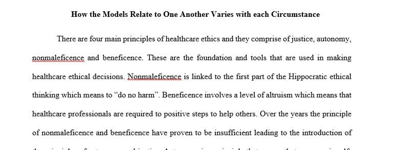 Bioethics helps determine what is responsible by considering four key principles