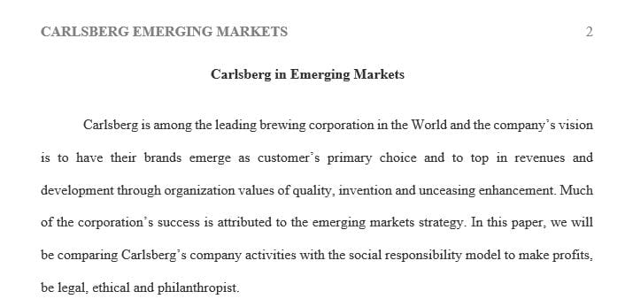 CASE 4 Carlsberg in Emerging Markets discussion