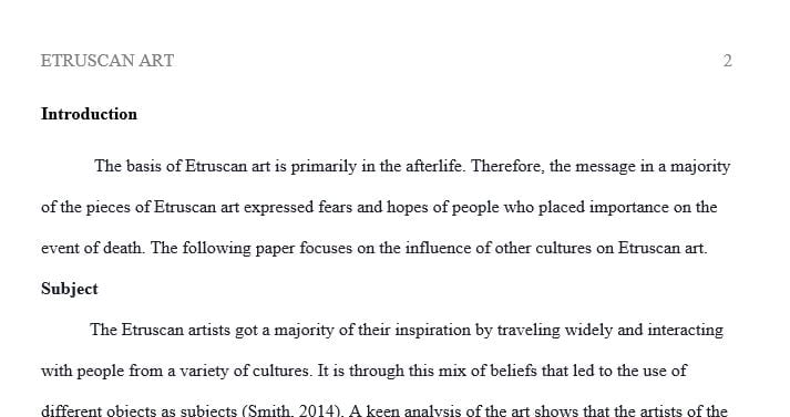 Discuss the impact of other cultures on Etruscan artists.
