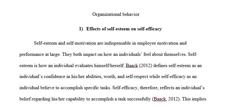 Discussion Questions for organizational behavior