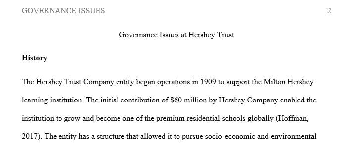 Do the strategic goals or interests of the Hershey Co. align with the philanthropic interests of the trust