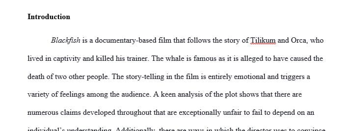 Does Blackfish present a fair and convincing argument