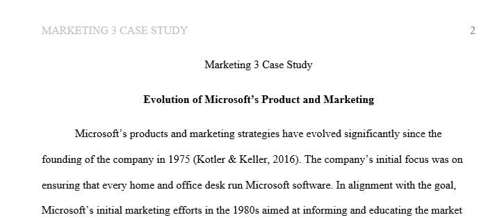Evaluate Microsoft’s product and marketing evolution over the years