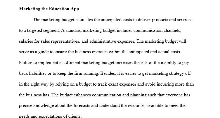 Explain what is marketing budget, why it is important for the new business .