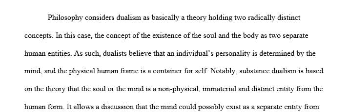 Explanation of Philosophical views and how they answer the Mind/Body Problem