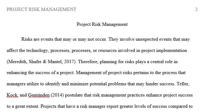 How can project risk management help improve project performance