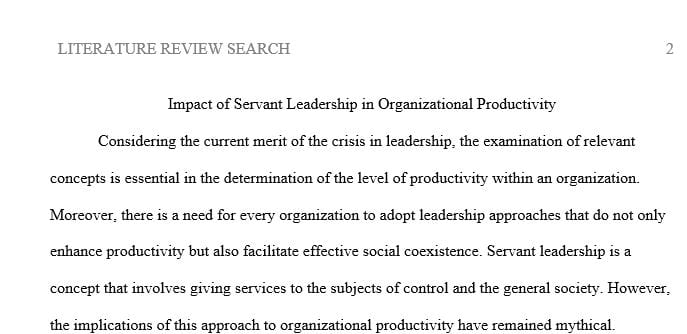 How can transformational servant leadership bring up the effectiveness or productivity in organizations