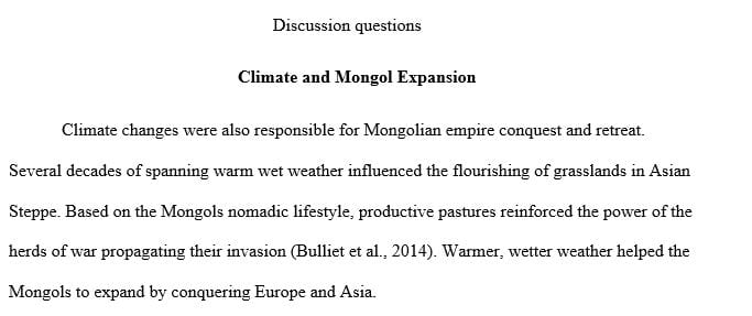 How did the fluctuating climate help and hinder Mongol expansion