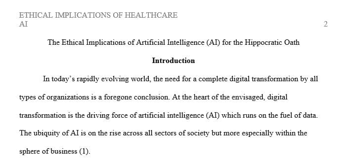 How is the growth of Artificial Intelligence (AI) application in the field of health care
