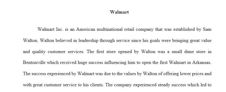 Identify and analyze some aspect of how Walmart does business.