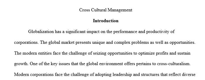 Impact of cross cultural diversity knowledge on leadership skills and effectiveness
