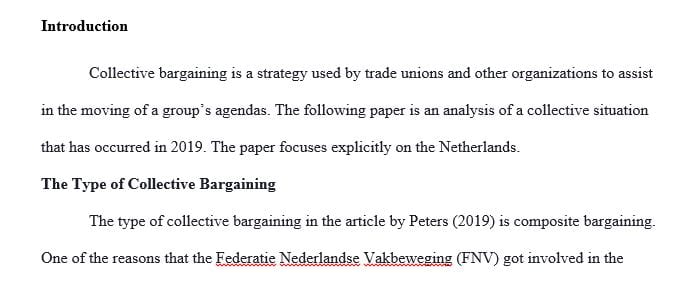 Locate an article describing a collective bargaining situation that has arisen within this year (2019)