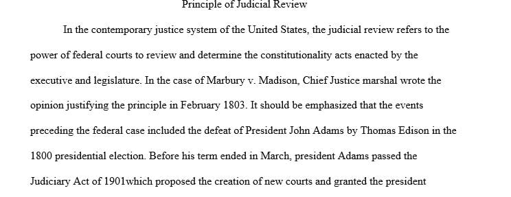 Marbury v. Madison established the principle of judicial review in the United States