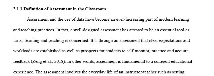 Modern assessment theory inside the classroom in the schools