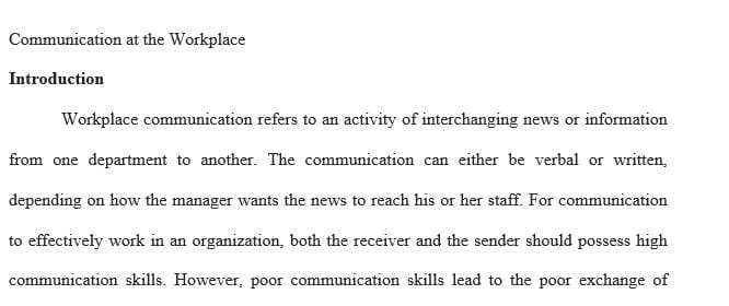 Option #2: Improving Workplace Communication