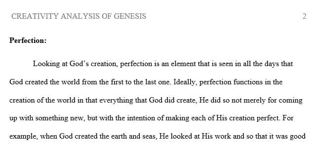Reflect on each of these key aspects of God's creative process.