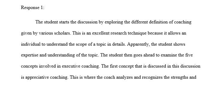Reply to 2 student on Concepts in Executive Coaching