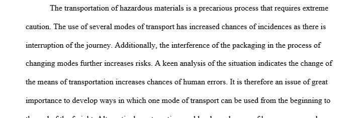 Research Project - Inter-modal Transportation and Hazmat Incidents