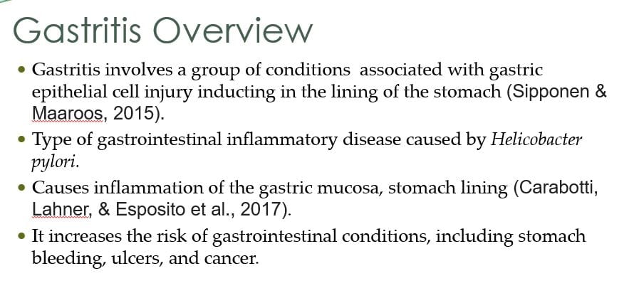 Risk factors of gastritis cover physiological and psychosocial components