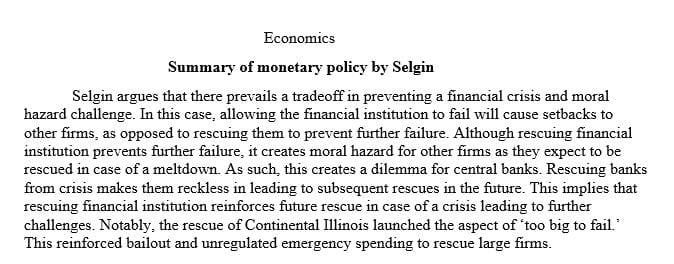 Talk on monetary policy by the economist George Selgin