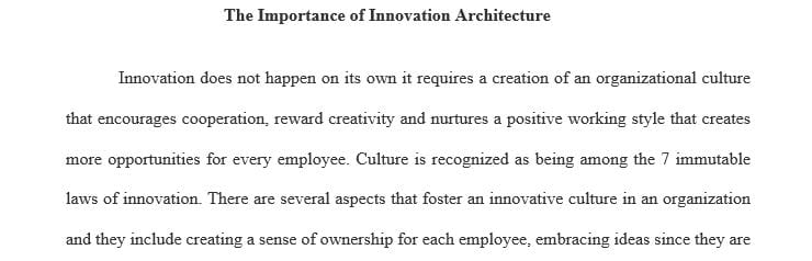 The Importance of Innovation Architecture