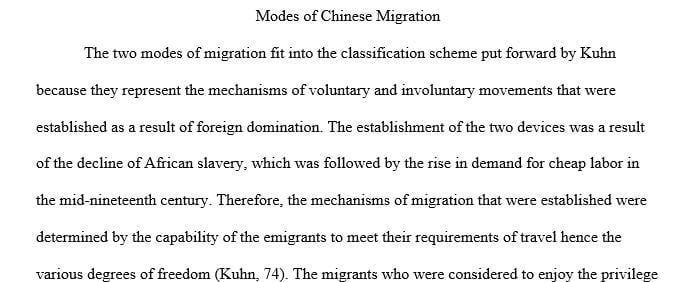 The conditions and terms under which Chinese migrated in the Age of Mass Migration left some with very little agency