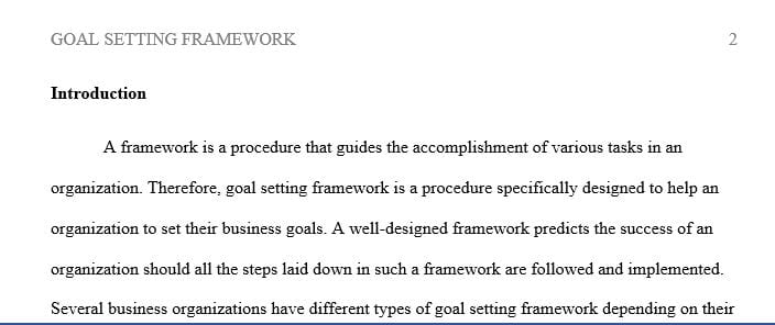 The first of six steps of performance management consists of goal setting