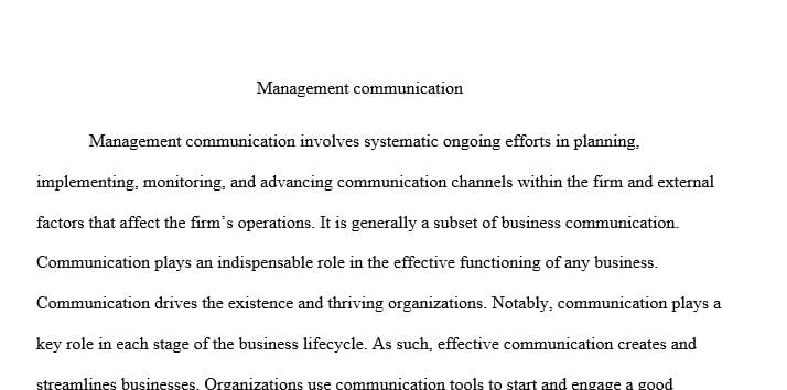 The significant principles of management communications used to successfully achieve organizational objectives.