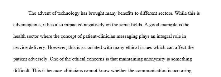 What are ethical implications of patient-clinician messaging  