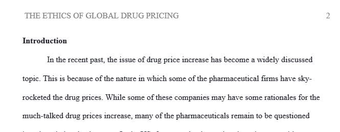 What are the ethical issues being discussed in the case concerning drug pricing