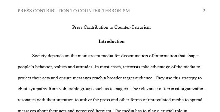 What is the role of the press in counter-terrorism