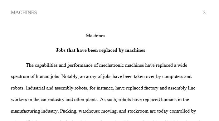 What jobs have been replaced by mechatronics machines