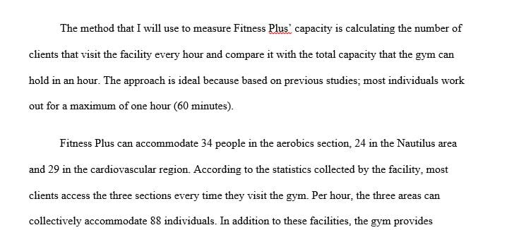 What method would you use to measure the capacity of Fitness Plus