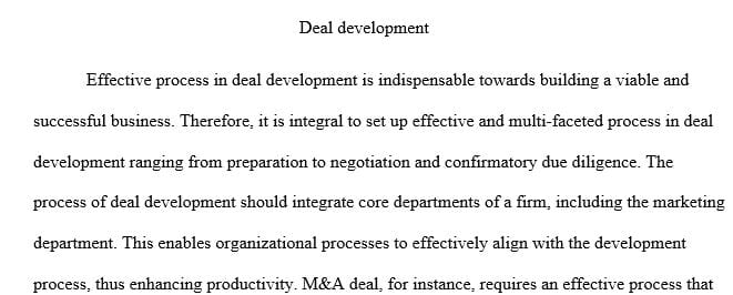 Why is process so important in deal development 