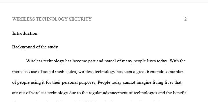 Wireless Technology Security Research Paper