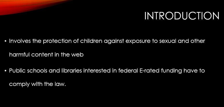 Write a Case study for Children Internet protection Act
