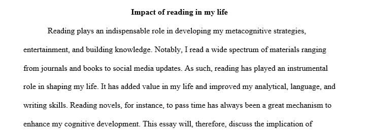 Write a short literacy narrative about yourself