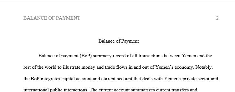 Write one page on what the trends in the balance of payments are