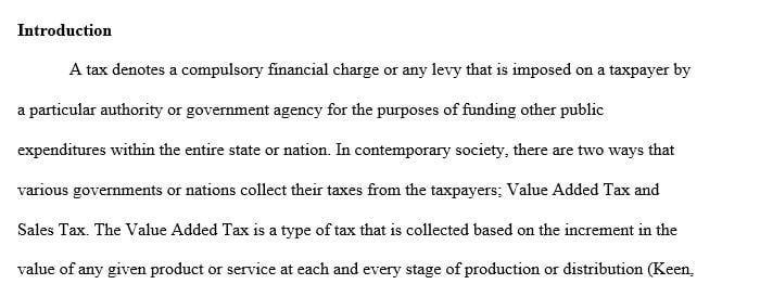 Writing research paper about difference between VAT and sale tax