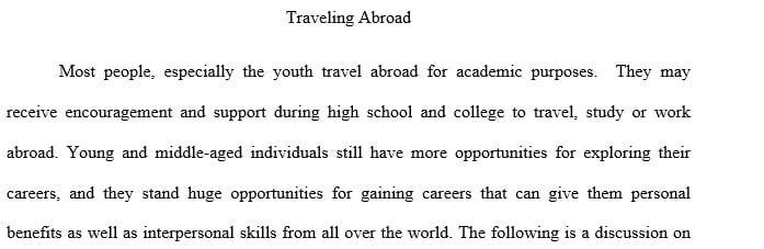 Cause and effect of traveling abroad essay