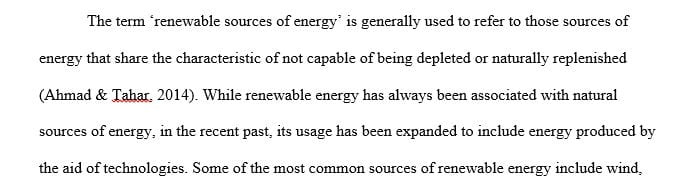 Describe the different sources of renewable energy and compare them