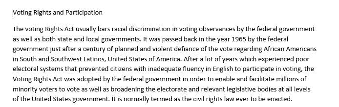 Explain why the federal government passed the Voting Rights Act.
