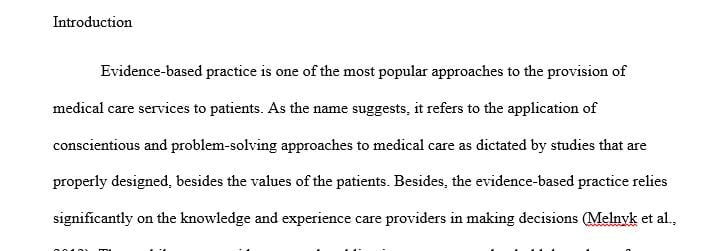 Exploring the use of evidence-based practice and how it is incorporated into case management patient care guidelines